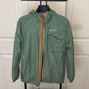 Avalanche Olive Windbreaker with Bright Orange Trim